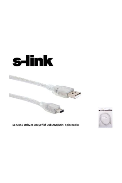 S-LINK  SL-UK55 MİNİ 5P TO 5MT USB KAMERA KABLOSU ürün görseli 1