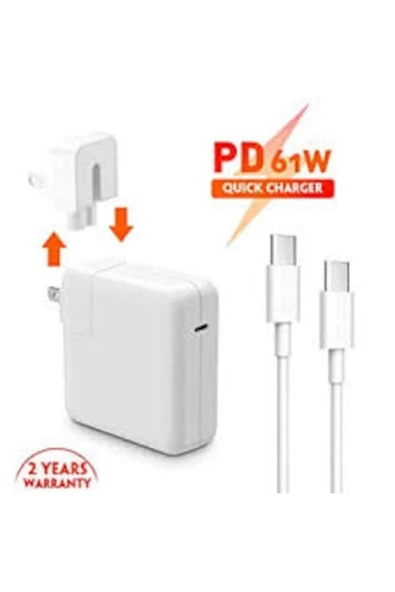 Bluesery 61W 20.3V-3A 9V-3A 5.2V-2.4A Type-C MacBook Pro Uyumlu Clap-310 ürün görseli 1