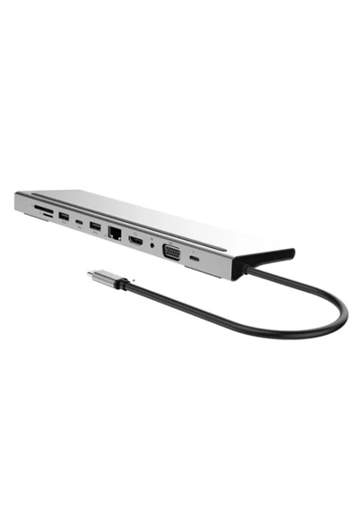 Bluesery 12 In 1 Usb C Hub Tipi C Adaptörü 4k Hdmı Vga Rj45 Lan Ethernet Sd/tf Hub 3.5mm Et-t12 ürün görseli 1