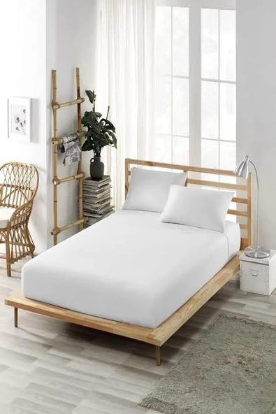 Clasy Çift Kişilik %100 Pamuk Ranforce Lastikli Çarşaf + 2 Adet Yastık Kılıfı 160 x 200 ürün görseli 1