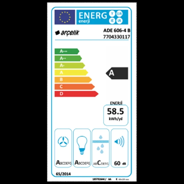 Arçelik ADE 606-4 B Ankastre Duvar Tipi Davlumbaz - Resim 6