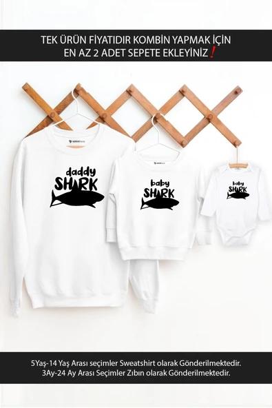 Baba Oğul Daddy Baby Shark(TEK ÜRÜN FİYATIDIR KOMBİN YAPMAK İÇİN EN AZ 2 ADET SEPETE EKLEYİNİZ) ürün görseli 1