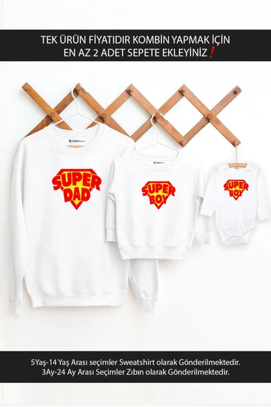 Super Dad Boy Baba Oğul Kız (TEK ÜRÜN FİYATIDIR KOMBİN YAPMAK İÇİN EN AZ 2 ADET SEPETE EKLEYİNİZ) ürün görseli 1