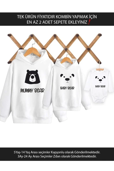 Mummy Baby Bear Anne Oğul Kız(TEK ÜRÜN FİYATIDIR KOMBİN YAPMAK İÇİN EN AZ 2 ADET SEPETE EKLEYİNİZ) ürün görseli 1