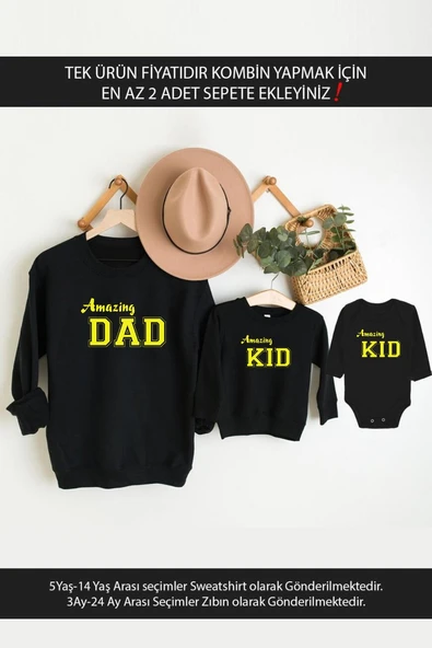 Amazing Dad Kid Baba Oğul Kız (TEK ÜRÜN FİYATIDIR KOMBİN YAPMAK İÇİN EN AZ 2 ADET SEPETE EKLEYİN) ürün görseli 1