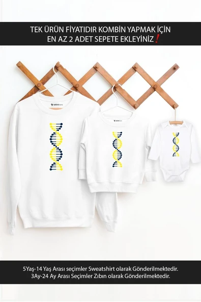 Sarı Lacivert DNA Baba Oğul Kız TEK ÜRÜN FİYATIDIR KOMBİN YAPMAK İÇİN EN AZ 2 ADET SEPETE EKLEYİNİZ ürün görseli 1