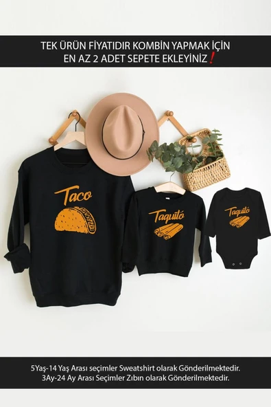 Taco Taquito Baba Oğul Kız (TEK ÜRÜN FİYATIDIR KOMBİN YAPMAK İÇİN EN AZ 2 ADET SEPETE EKLEYİNİZ) ürün görseli 1