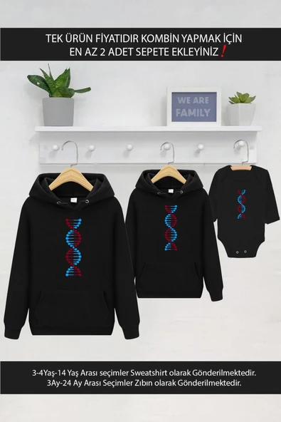 Bordo Mavi Dna Baba Oğul Kız (TEK ÜRÜN FİYATIDIR KOMBİN YAPMAK İÇİN EN AZ 2 ADET SEPETE EKLEYİNİZ) ürün görseli 1