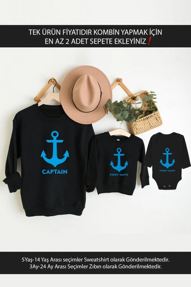 Baba Oğul Kız Captain First Mate(TEK ÜRÜN FİYATIDIR KOMBİN YAPMAK İÇİN EN AZ 2 ADET SEPETE EKLEYİNİZ ürün görseli 1