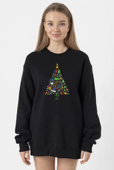 Broadway Christmas Siyah Kadın 2ip Sweatshirt ürün görseli 1