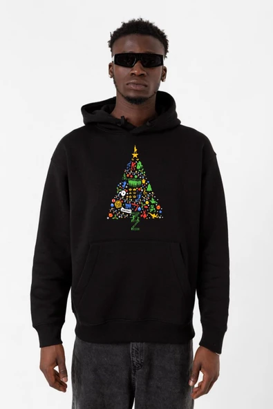 Broadway Christmas Siyah Erkek 3ip Kapşonlu Sweatshirt ürün görseli 1