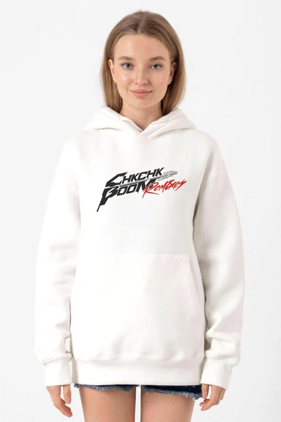 Stray Kids Chk Chk Boom Beyaz Kadın 3ip Kapşonlu Sweatshirt ürün görseli 1