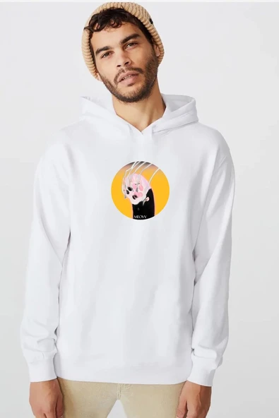 Meovv Meow Beyaz Erkek 3ip Kapşonlu  Sweatshirt ürün görseli 1