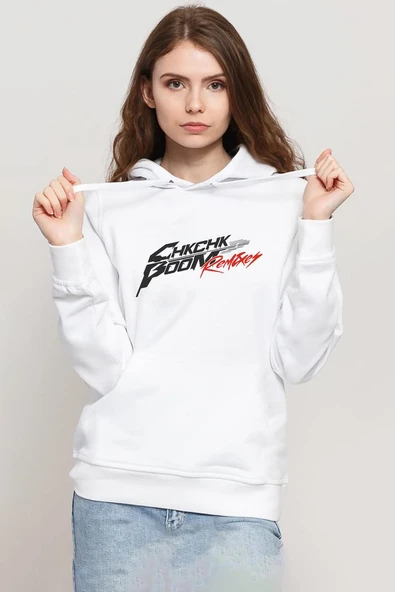 Stray Kids Chk Chk Boom Beyaz Kadın 3ip Kapşonlu Sweatshirt ürün görseli 1