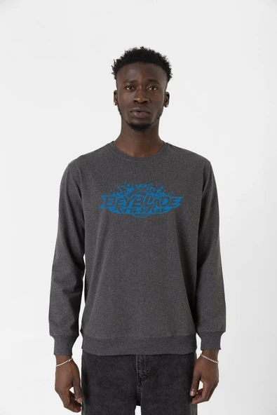 Beyblade Logo Füme Erkek 2ip Sweatshirt ürün görseli 1