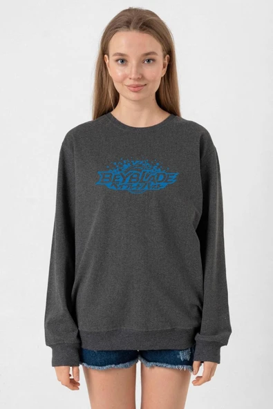 Beyblade Logo Füme Kadın 2ip Sweatshirt ürün görseli 1