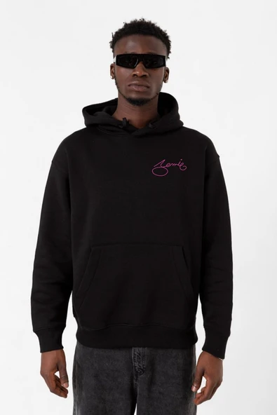 Blackpink Jennie Signature Siyah Erkek 3ip Kapşonlu Sweatshirt ürün görseli 1