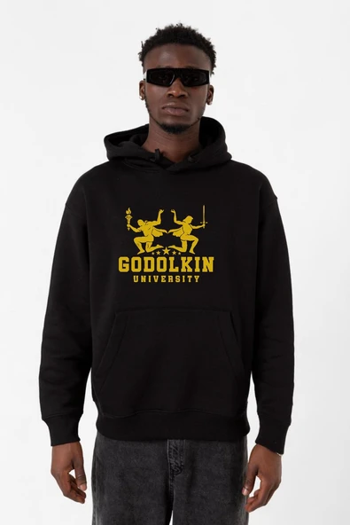 Gen V Godolkin University Logo Siyah Erkek 3ip Kapşonlu Sweatshirt ürün görseli 1