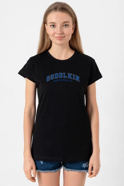 Gen V Godolkin University Letter Siyah Kadın Tshirt ürün görseli 1