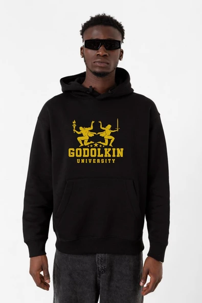 Gen V Godolkin University Logo Siyah Erkek 3ip Kapşonlu Sweatshirt ürün görseli 1