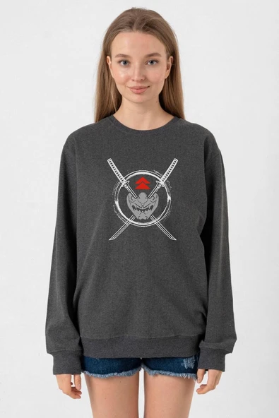 Ghost Of Tsushima Samurai Mask Füme Kadın 2ip Sweatshirt ürün görseli 1