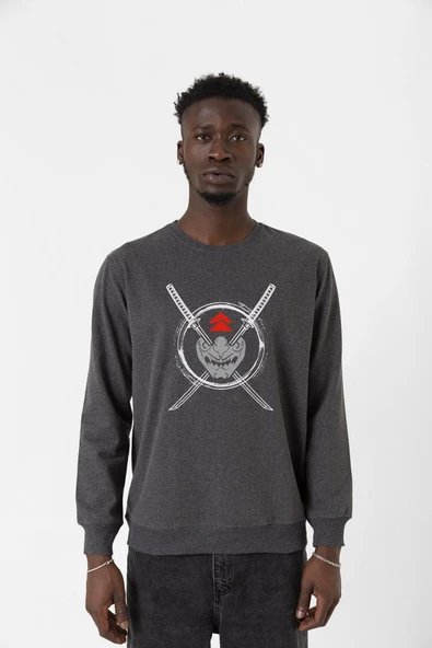 Ghost Of Tsushima Samurai Mask Füme Erkek 2ip Sweatshirt ürün görseli 1