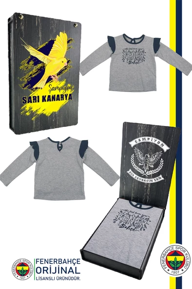 Fenerbahçe Orijinal Lisanslı Uzun Kol Lacivert Bebek Sweat Hediyelik Ahşap Kutulu ürün görseli 1