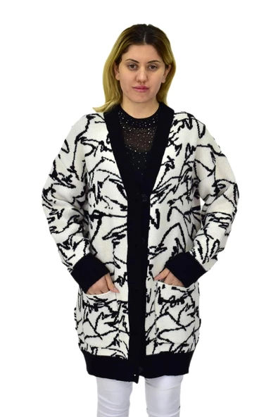 Kadın Leopar Desen Cepli Hırka 7631 BGL-ST04080 ürün görseli 1