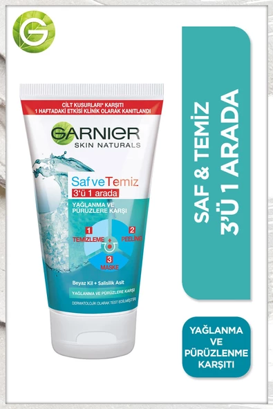 Garnier Temizleyici Peling Maske 3&1 Yağlanma Ve Pürüzlere Karşı 150ml ürün görseli 1