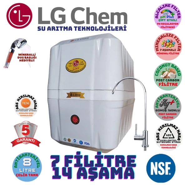 LG Chem GOLD BEYAZ 8 LİTRE 7 FİLTRE 14 AŞAMA SU ARITMA CİHAZI ürün görseli 1