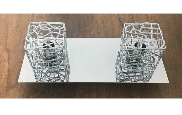 Trio Modern Krom Aynalı 2 Li Avize Işık Aydınlatma ürün görseli 1