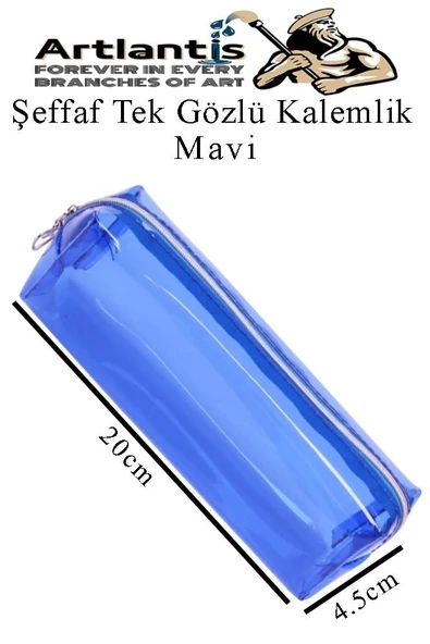 Şeffaf Kalemlik 1 Adet Tek Gözlü Transparan Kalem Kutusu Fosforlu Renkli Silikon Tek Bölmeli Makyaj Kozmetik Çantası ürün görseli 1