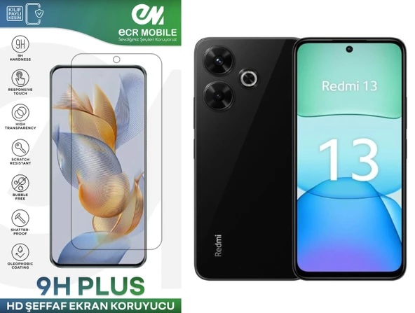 Redmi 13 Ekran Koruyucu 9H Esnek Nano Cam Tam Uyumlu Şeffaf ürün görseli 1