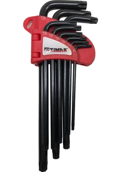 9 Parça Yıldız Tork Alyan Takımı 180 mm Uzun ürün görseli 1