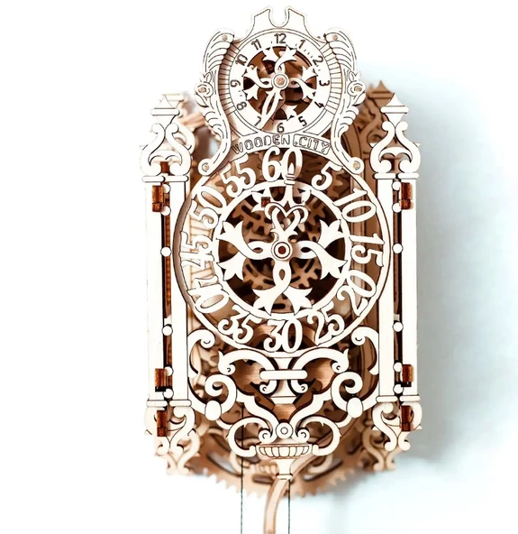 Royal Clock 3D Ahşap Saat Maketi 110x11x10 cm ürün görseli 1