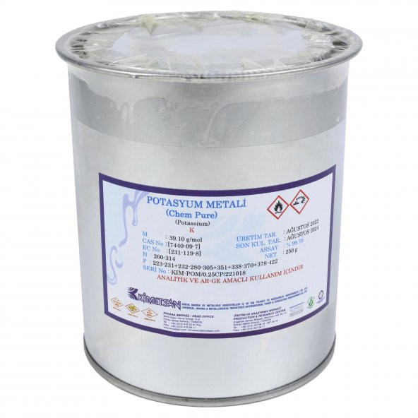 POTASYUM METALİ (250 G, BLOKLAR HALİNDE, HİDROKARBON İÇİNDE) ürün görseli 1