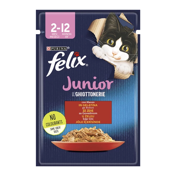Felix Sığır Etli Yavru Kedi Yaş Mama 85 Gr ürün görseli 1