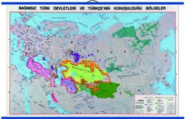 TÜRK DÜNYASI HARİTASI (Kaplamalı) ürün görseli 1