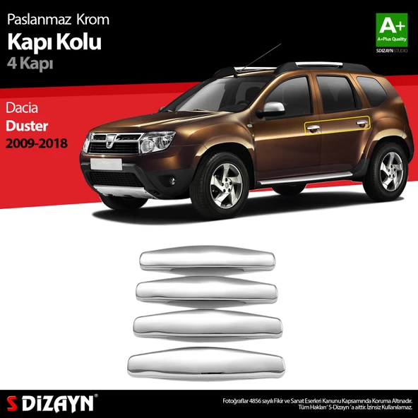 S-Dizayn Dacia Duster Krom Kapı Kolu 4 Kapı 2009-2018 ürün görseli 1