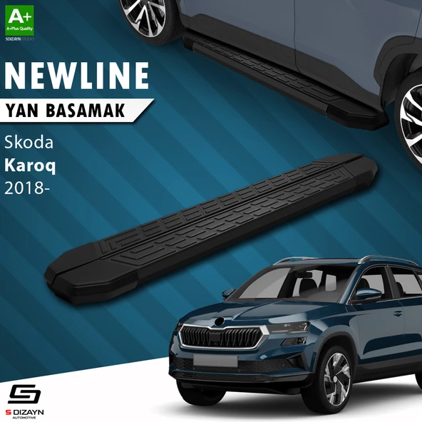 S-Dizayn Skoda Karoq NewLine Siyah Yan Basamak 173 Cm 2018 Üzeri A+ Kalite ürün görseli 1