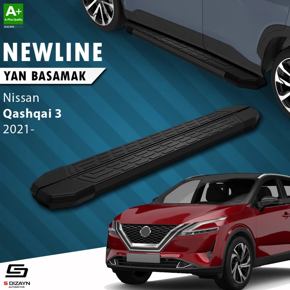 S-Dizayn Nissan Qashqai 3 NewLine Siyah Yan Basamak 173 Cm 2021 Üzeri A+ Kalite ürün görseli 1