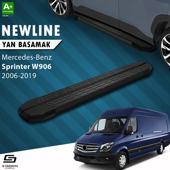 S-Dizayn Sprinter W906 Kısa Şase NewLine Siyah Yan Basamak 263 Cm 2006-2019 A+ Kalite ürün görseli 1