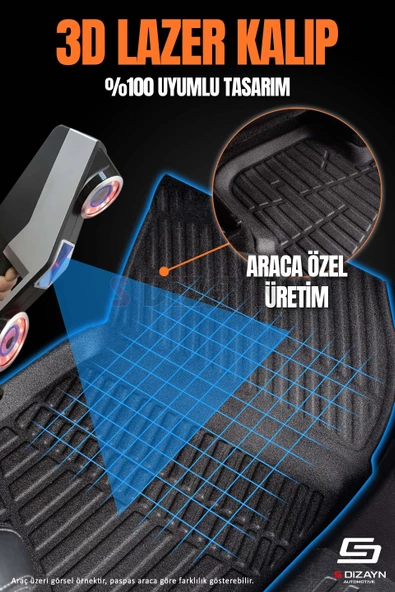 S-Dizayn Seat Ibiza 3D Pro Havuzlu Paspas 2017 Üzeri A+ Kalite ürün görseli 1