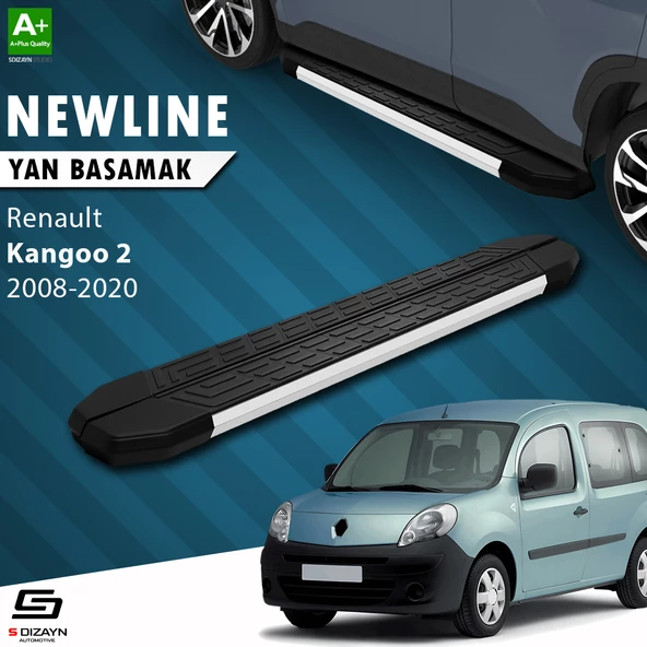 S-Dizayn Renault Kangoo 2 Uzun Şase NewLine Aluminyum Yan Basamak 223 Cm 2008-2020 A+ Kalite ürün görseli 1