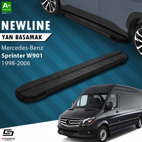S-Dizayn Sprinter W901 Orta Şase NewLine Siyah Yan Basamak 263 Cm 1998-2006 A+ Kalite ürün görseli 1