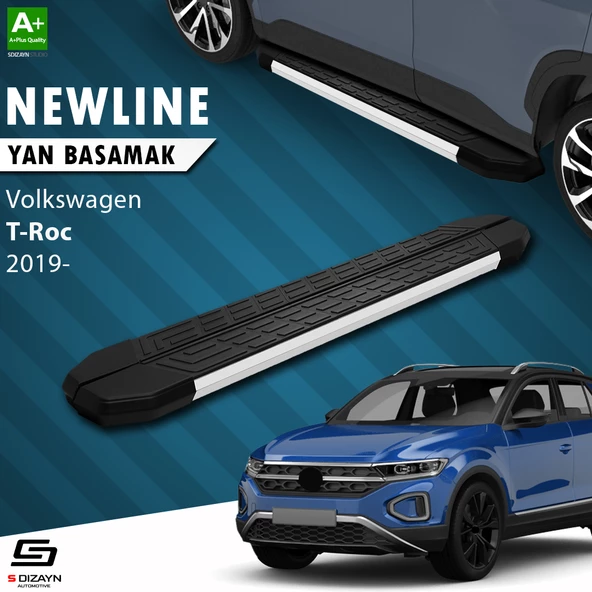 S-Dizayn VW T-Roc NewLine Aluminyum Yan Basamak 173 Cm 2019 Üzeri A+ Kalite ürün görseli 1