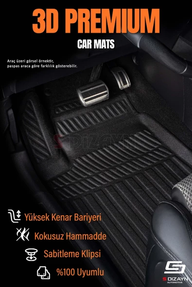 Opel Corsa E 3D Pro Havuzlu Paspas 2014-2019 A+ Kalite - Resim 9