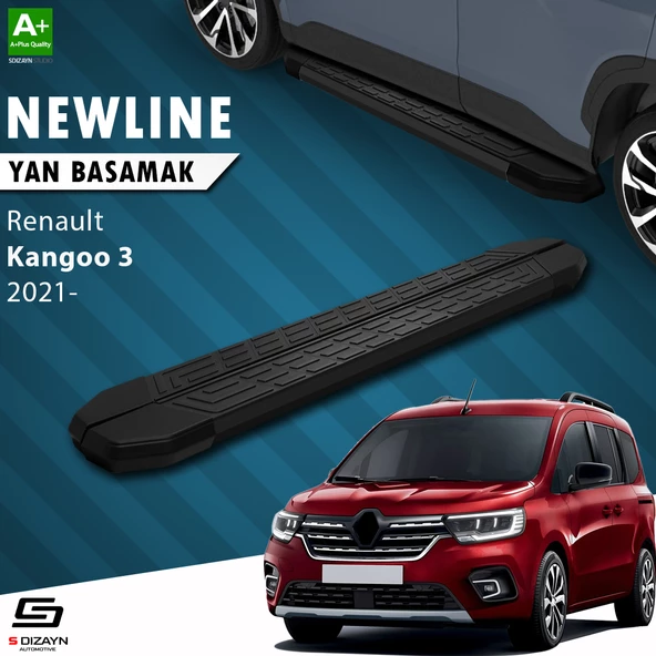 S-Dizayn Renault Kangoo 3 Uzun Şase NewLine Siyah Yan Basamak 223 Cm 2021 Üzeri A+ Kalite ürün görseli 1