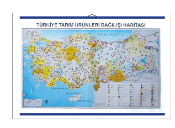 TÜRKİYE TARIM ÜRÜNLERİ DAĞILIŞ HARİTASI85X135 CM ürün görseli 1