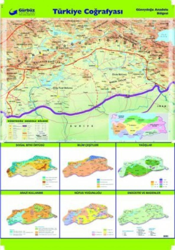 GÜNEYDOĞU BÖLGELER HARİTASI ürün görseli 1